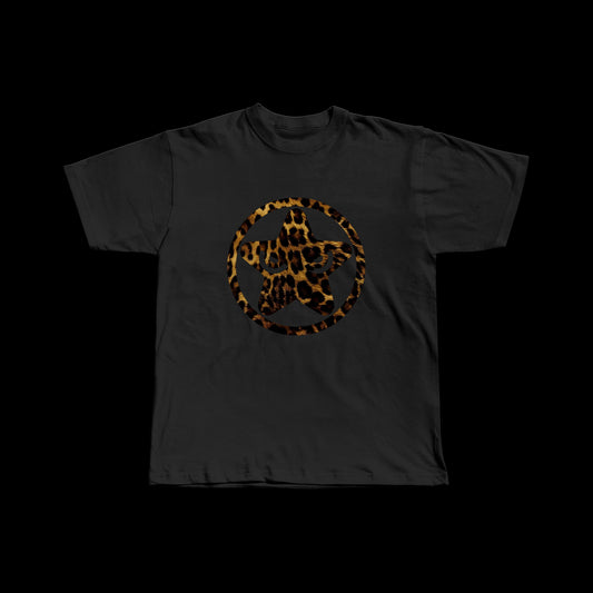 ANIMAL PRINT BLACK TEE